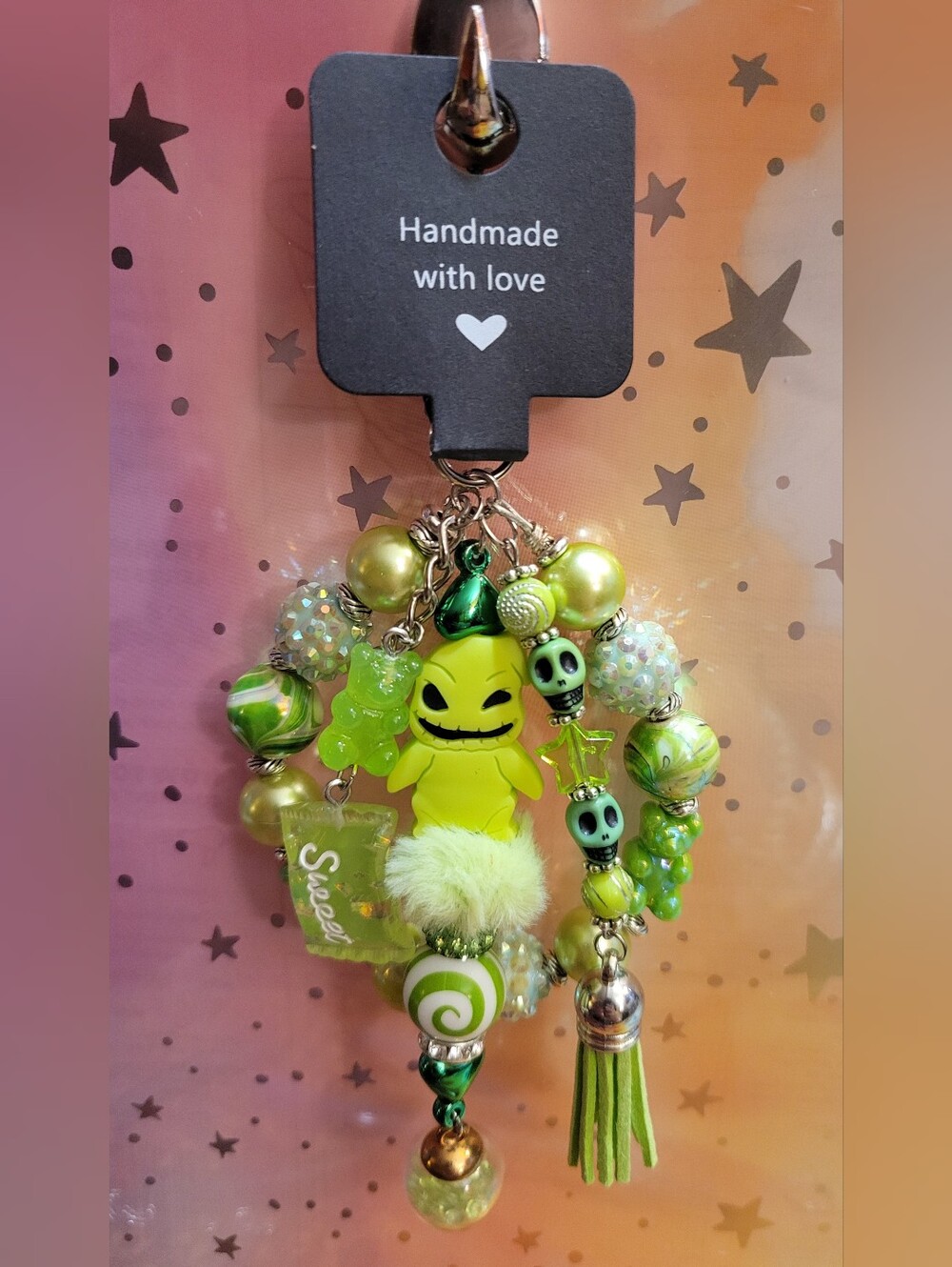 Handmade Custom Bag Charm Purse Charm Oogie Boogie Halloween Keycharm